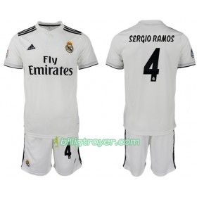 Billige Fotballdrakter Real Madrid SERGIO RAMOS 4 Barn Hjemmedraktsett 2018/19 Kortermet